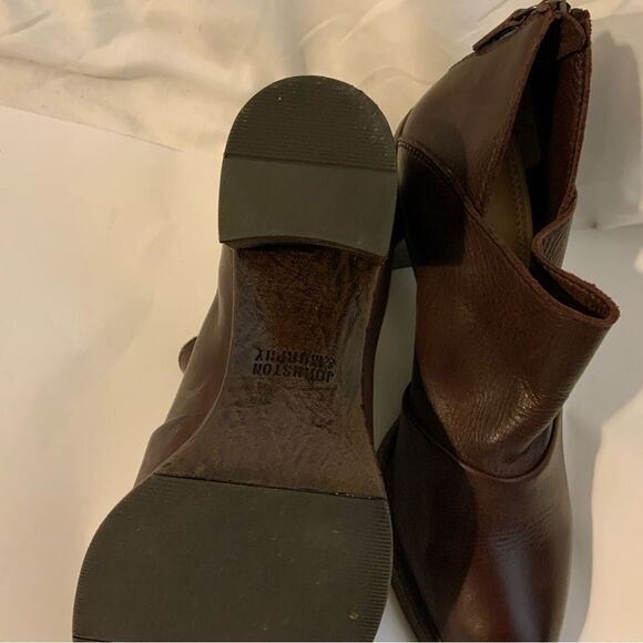 Johnston and Murphy Brown Back zip Block Heels size 8.5 - Picture 14 of 16